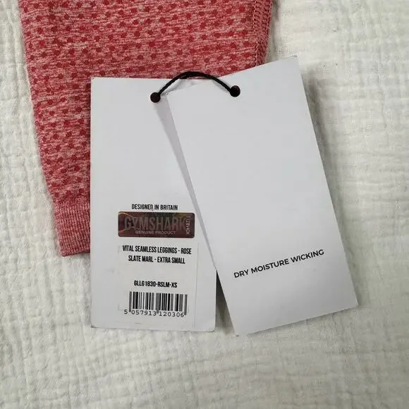 GYMSHARK Vital Seamless Leggings Rose Slate Marl Red Women’s XS NWT Athleisure - Picture 11 of 15